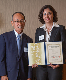 Presentation of Grants Mr. Mitsuo Igarashi, Chairman (Left)Dr. Mona Jarrahi, UCLA (Right)